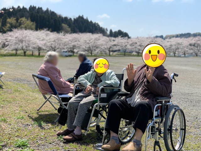グループホーム１・２・Sun介護施設のお花見レクリエーション