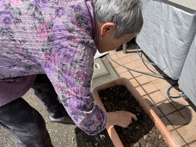 グループホームの菜園作り